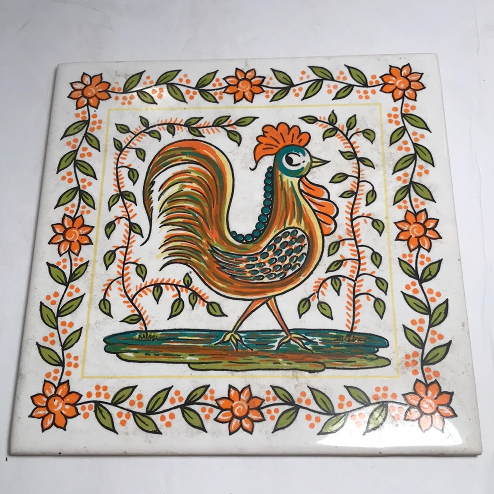 Azupal Pombal Rooster Tile